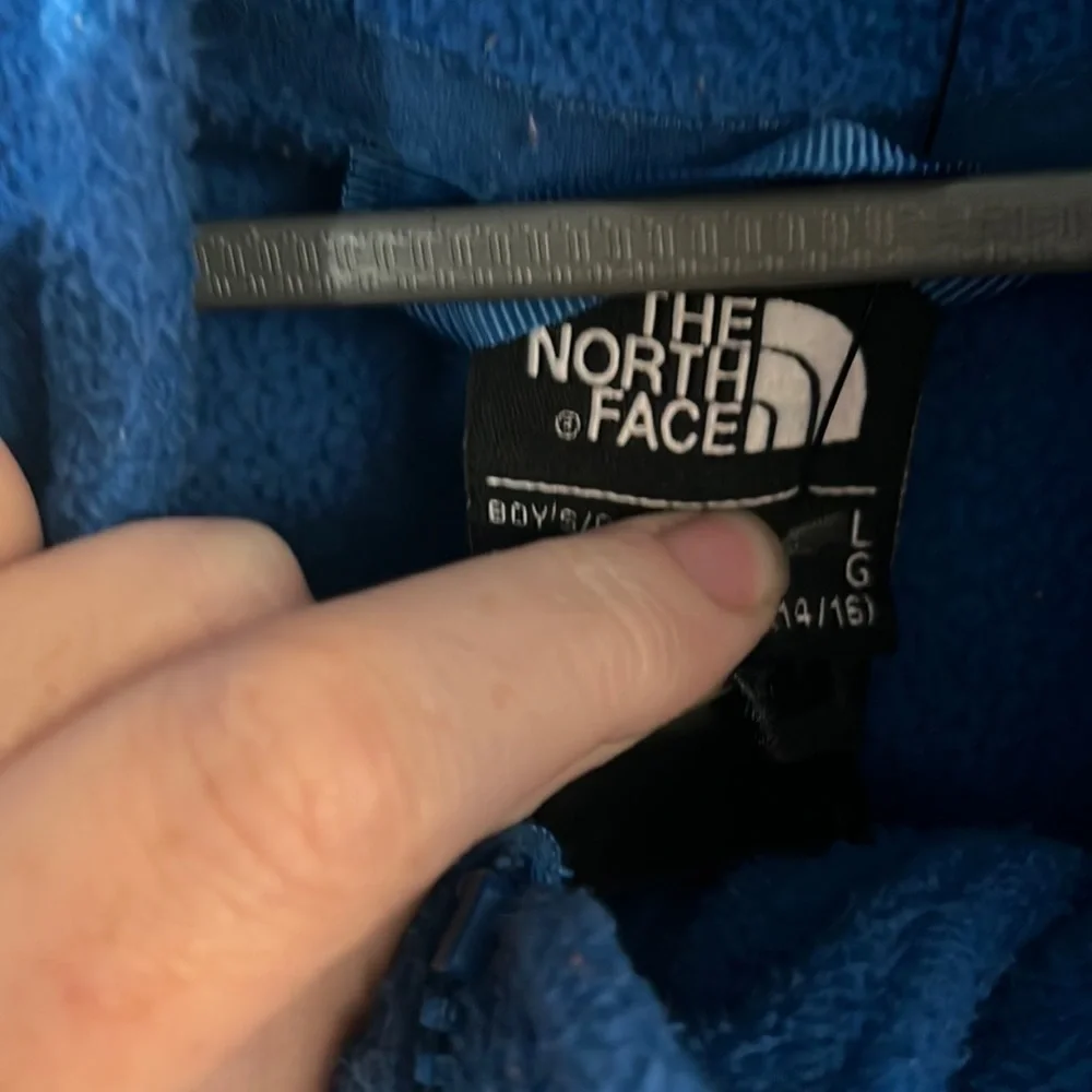 NORTH Face Blue Fleece Full Zip Jacket Size Boys Large (14/16)